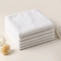 Set di 5 panni in microfibra bianca ultra-fine con texture assorbente per la pulizia - Bianco