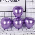 Glossy metallic purple heart-shaped balloons for romantic party or wedding decor - Metal Heart / Purple