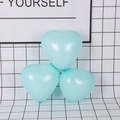 Three Tiffany blue heart-shaped latex balloons for wedding and party decoration - Macaron Heart / Navy Blue