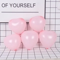 Five heart-shaped pink latex balloons for romantic wedding and party decoration - Macaron Heart / Pink