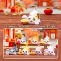 Set de figurines chat porte-bonheur Maneki Neko avec 6 modèles et 1 version cachée - M441 Club de Fortune Lucky Meow Boîte 6 / Un au Hasard