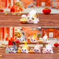 Maneki Neko lucky cat blind box figurines set including 6 regular and 1 hidden style - M441 Lucky Cat Auspicious Box 6 / Random One