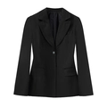 Chaqueta de punto negra entallada para mujer con botones dobles y hombreras finas - XS / Negro