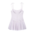 Robe d'été rayée avec bretelles spaghetti et ourlet à volants au style décontracté - S / Rose