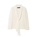Dames blazer in crème wit met stijlvolle sjaalhals en strikdetail voor op kantoor - S / Blazers