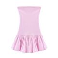Abito senza spalline rosa con corpetto aderente e orlo a bolle voluminoso - S / Rosa
