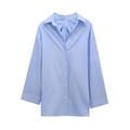 Damen Langarmhemd in Hellblau mit klassischem Kragen und lockerer Passform für Damen - XS / Blau
