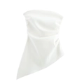 Top a fascia in raso bianco con orlo asimmetrico e dettagli a pieghe drappeggiate - S / Bianco