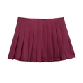 Falda de tenis plisada de talle alto para mujer en color rojo burdeos corte evasé - XS / Burdeos