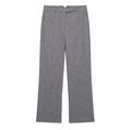 Klassische graue Weitbeinhose mit hoher Taille und dezenter Wollmischung-Textur - XS / Graue Anzughose