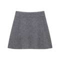 Detailansicht des dunkelgrauen Strick-Minirocks mit dicker, gerippter Hochtaillen-Textur - S / Unterteile / Grau