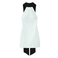 Minimalist black and white color-block halter mini dress with sleek A-line cut - XS / White