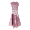 Vestido midi sin mangas con estampado floral lavanda y detalle fruncido en la cintura - S / Tie Dye Rosa