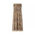 Abito estivo da donna con stampa leopardata, design senza spalline e spacco - S / Stampa Leopardata