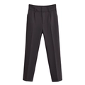 Pantalon de costume taille haute gris anthracite pour femme avec jambe fuselée et plis - XS / Noir