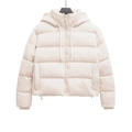 Chaqueta acolchada corta para mujer con capucha beige, diseño moderno y funcional - XS / Blanco