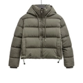 Chaqueta acolchada verde oliva con capucha para mujer corte corto y dobladillo ajustable - XS / Verde Militar