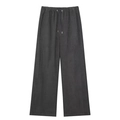 Women's dark gray lounge pants with drawstring elastic waist and wide-leg cut - S / Gray Pants