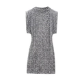 Silver sequin mini dress with shoulder pads and a sleek slim fit for parties - XS / Dark Gray