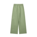 Vue détaillée du dos d'un pantalon large vert clair à taille haute avec ceinture élastique - XS / Pantalon Vert