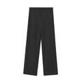 Dettaglio di pantaloni larghi neri a vita alta con un design minimalista e senza cuciture - XS / Bottoms / Nero