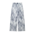 Damen-Hose mit hoher Taille und weitem Bein mit stilvollem grau-weißem Schlangenmuster - XS / Pants
