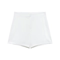 Women's chic high-waisted white dress shorts with tailored pockets and button detail - XS / Cream Beige Shorts
