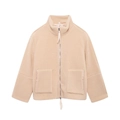 Veste en polaire beige à col montant avec fermeture éclair et grandes poches - Beige