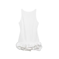 Elegante mouwloze witte jurk met gelaagde ruches aan de zoom in zijdezachte stof - XS / Wit