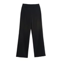 Schwarze Damen-Hose mit hoher Taille und weitem Bein aus elegantem Anzugstoff - XS / Schwarze Hose
