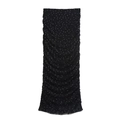 Jupe longue noire froncée avec strass blancs et texture en maille transparente fine - S / Jupes / Noir