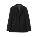 Klassischer schwarzer Damenblazer mit Einreiher-Knopfleiste und Reverskragen - XS / Schwarz