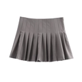 Detailansicht grauer Faltenrock mit hoher Taille und präzisen gleichmäßigen Falten - XS / Unterteile