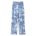 Pantaloni estivi da donna a gamba larga con stampa paisley in stile boho blu e bianco - XS / Pantaloni Con Stampa Paisley