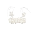 Débardeur blanc pour femme avec fleurs 3D et bretelles réglables avec nœuds décoratifs - XS / Blanc