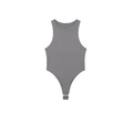 Women's summer grey sleeveless halter neck bodysuit with snap closure in basic style - XS / Gray