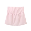 Women's light pink ruffled pleated shirt extender top for layered summer outfits - One Size / Bottoms / Pink