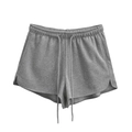 Pantaloncini in maglia grigi da donna con coulisse in vita e spacchi laterali - S / Grigio Misto