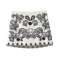 Completo estivo da donna a due pezzi con gonna bianca ricamata e top allacciato - XS / Pantaloni e gonne
