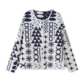 Veste réversible pour femme avec imprimés géométriques noirs sur fond blanc - S / Blanc