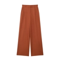 Caramel high-waist pleated wide-leg trousers for women in a professional urban style - XS / Caramel color