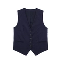 Classic navy blue linen-blend V-neck suit vest with five-button closure for women - XS / Tops / Navy Blue