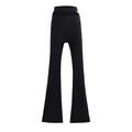 Women's black high-waisted flare leggings with cutout waist design in elastic fabric - S / Black