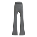 Grey high waist cutout flared yoga pants with high-stretch slim fit design for women - S / Gray