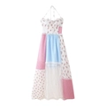 Sommerliches Neckholder-Maxikleid mit floralem Spitzen-Patchwork und rosa Mustern - S / Druck