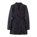 Klassieke double-breasted krijtstreep blazer met getailleerde taille en revers - XS / Marineblauw Met Witte Strepen