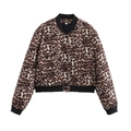 Giacca bomber corta leopardata con grandi tasche a patta e bordi neri a costine - Leopardo 1
