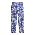 Women's summer two-piece outfit featuring white pants with blue and red floral prints - XS / Pants