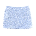 Fashionable light blue sequin mini skirt with shimmering layered paillettes in A-line style - XS / Sky Blue
