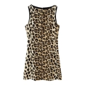 Vestido de verano sin mangas para mujer con estampado de leopardo y corte en A - XS / Estampado de leopardo